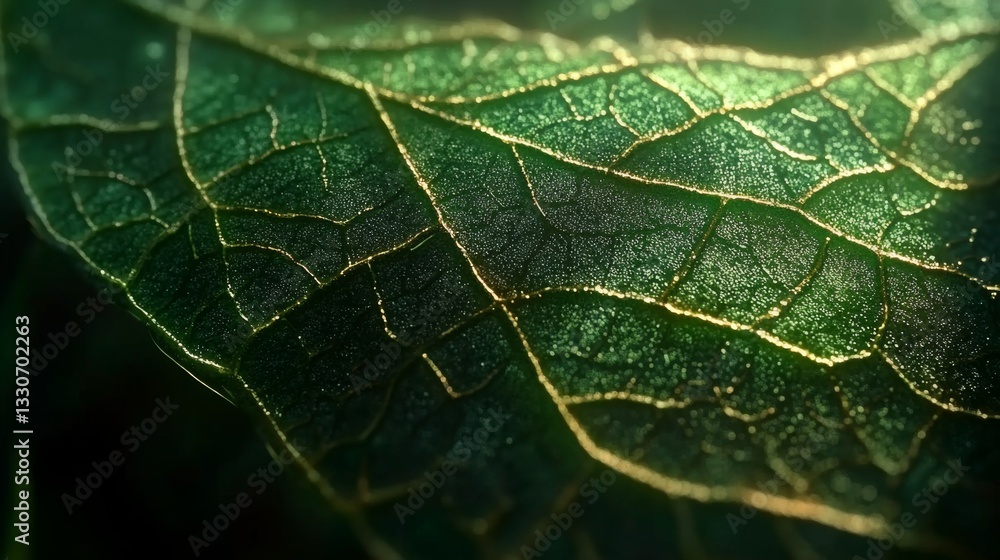 A Close Up View Of A Green Leaf Vein Structure A Close Up View Of A Green Leaf Vein Structure