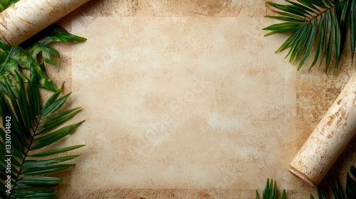 Wallpaper Mural Tropical leaf background nature setting digital art calm environment overhead view creative inspiration Torontodigital.ca