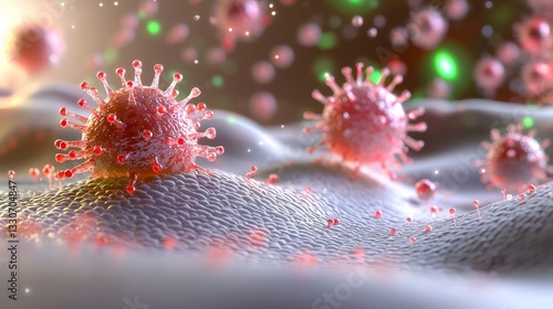 Wallpaper Mural Viral infection study microbial world scientific visualization laboratory close-up disease dynamics Torontodigital.ca