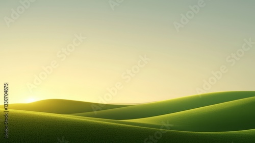 Wallpaper Mural Calm sunrise over rolling green hills nature landscape tranquil environment serene viewpoint peaceful concept Torontodigital.ca