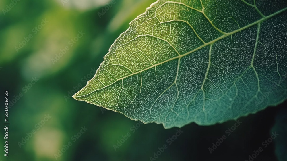 Green Leaf Veins Detailed Close Up Macro Shot Green Leaf Veins Detailed Close Up Macro Shot