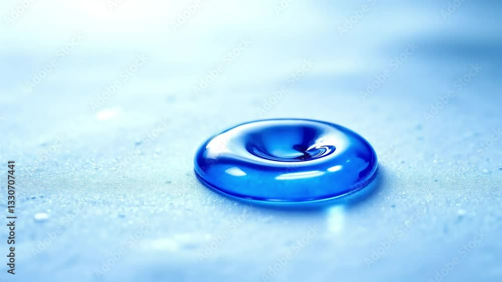 Blue water drop splashing in a clear ripple with a transparent wave creating a fresh and clean abstract motion Blue water drop splashing in a clear ripple with a transparent wave creating a fresh and clean abstract motion