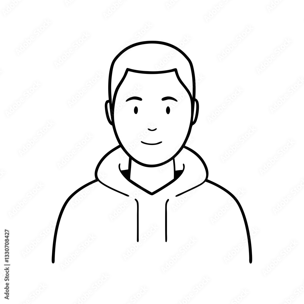 an outlined simple vector illustration of a person with a hoodie an outlined simple vector illustration of a person with a hoodie