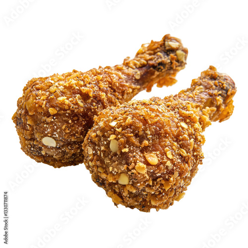 fried chicken drumstic on transparent background