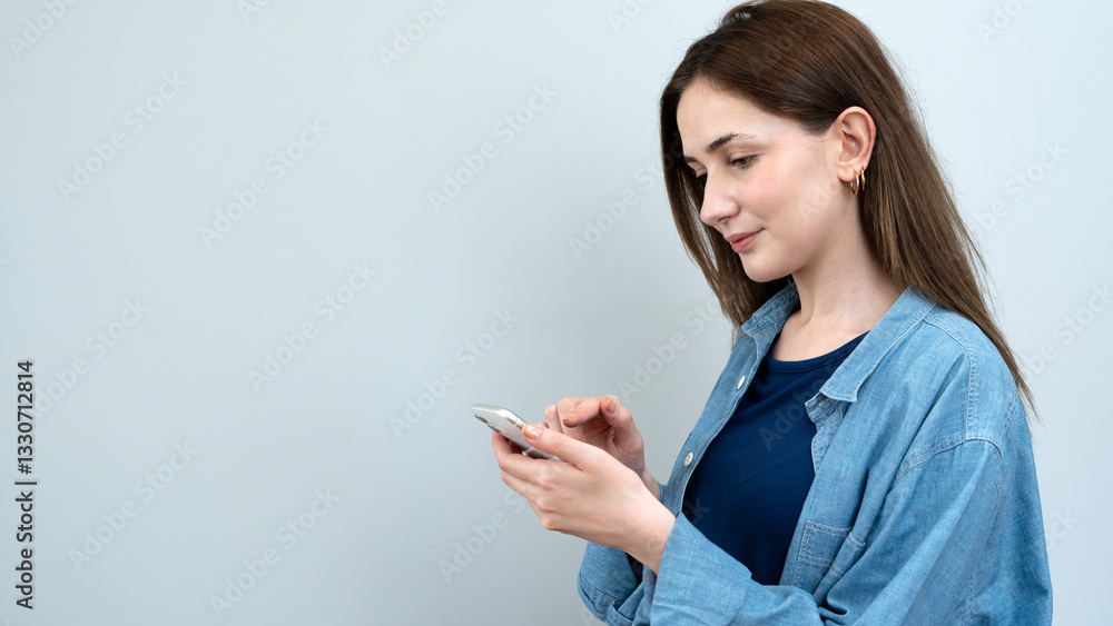 woman typing at smart phone woman typing at smart phone