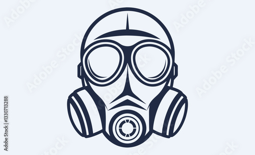 Gas mask silhouette vector, Black Silhouette of a Gas Mask, Vector Illustration  