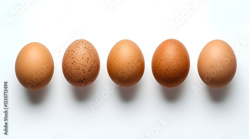 Four brown eggs separated from the white