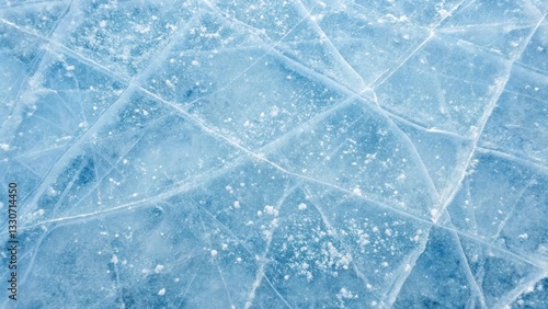 a close-up shot of a beautiful, textured ice surface, with various cracks and patterns