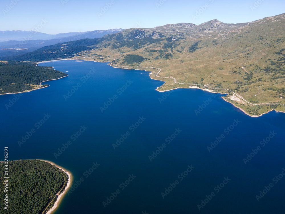 Obraz premium Summer view of Belmeken Dam, Rila mountain, Bulgaria