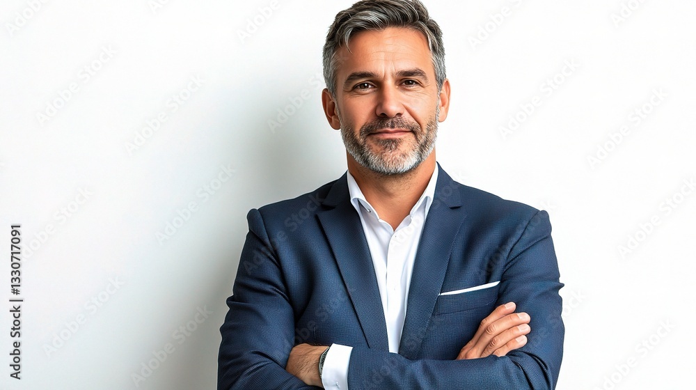 Confident Middle-Aged Businessman in Professional Attire Confident Middle-Aged Businessman in Professional Attire
