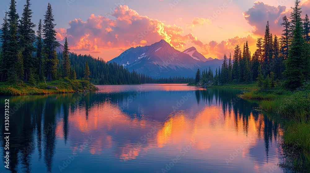 Fototapeta premium Vibrant National Park Landscape at Sunset - Image 4 of 12 - 5824 x 3264 19MP - created by AI