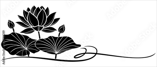 Lotus flower vector silhouette for vesak day