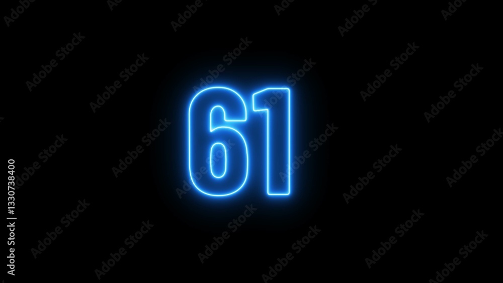 Abstract beautiful neon countdown 60 number illustration background 4K. Abstract beautiful neon countdown 60 number illustration background 4K.