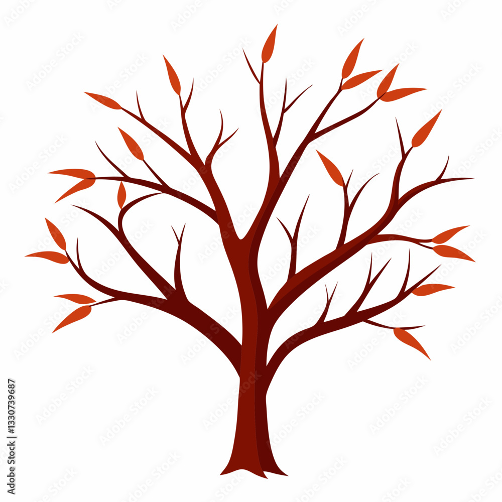 Fototapeta premium Tree branches silhouette isolated on white background
