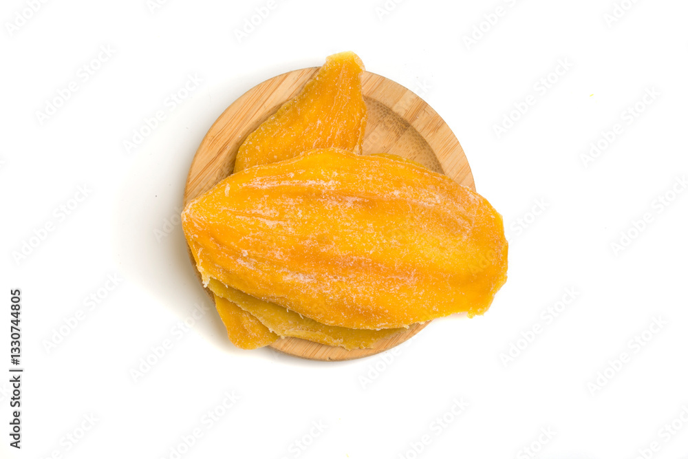 plate with dry mango piece plate with dry mango piece