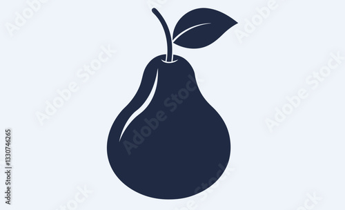 Pear fruit silhouette vector, Pear icon vector, pear fruit silhouette vector   