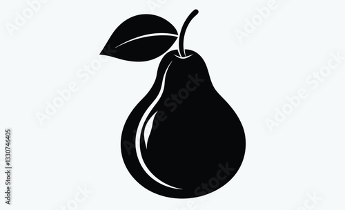 Pear fruit silhouette vector, Pear icon vector, pear fruit silhouette vector   