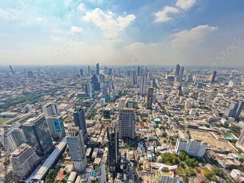 Panoramic view of Bangkok from biggest building with sky walk in Bangkok