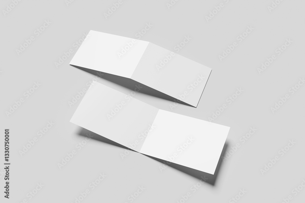 Blank A4 landscape bi-fold brochure for mockup - 3D illustration Blank A4 landscape bi-fold brochure for mockup - 3D illustration