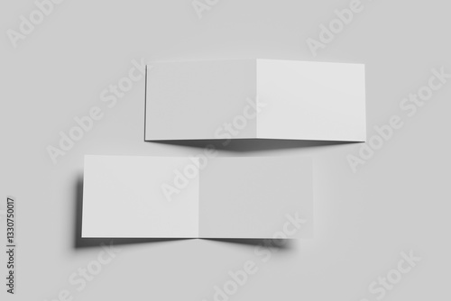 Blank A4 landscape bi-fold brochure for mockup - 3D illustration