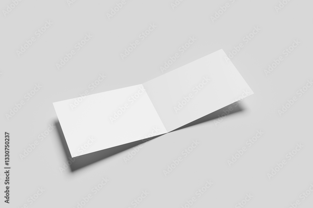 Blank A4 landscape bi-fold brochure for mockup - 3D illustration Blank A4 landscape bi-fold brochure for mockup - 3D illustration