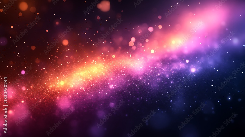 Fototapeta premium Abstract Cosmic Dust and Glowing Particles Background