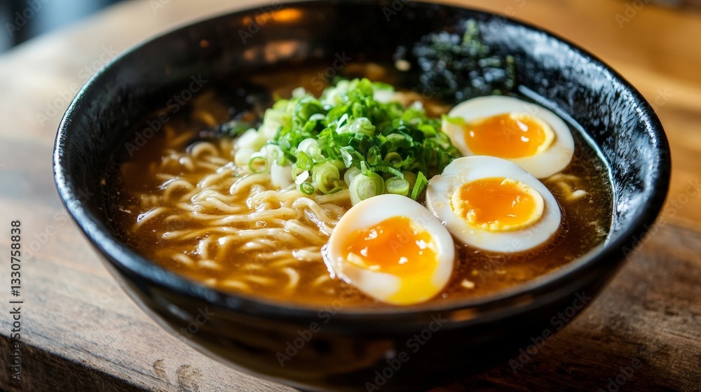 Delicious Spicy Noodle Soup with Savory Broth Fresh Herbs and Tantalizing Egg Delicious Spicy Noodle Soup with Savory Broth Fresh Herbs and Tantalizing Egg