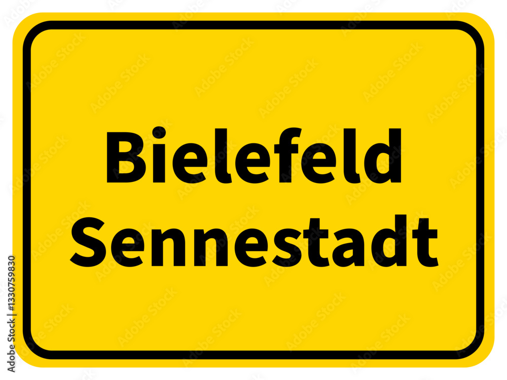 Obraz premium Illustration eines Stadteingangsschildes von Sennestadt, einem Stadtteil der Stadt Bielefeld