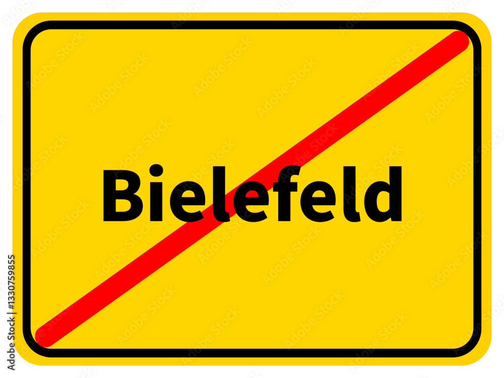 Illustration eines Stadtausgangsschildes von der Stadt Bielefeld Illustration eines Stadtausgangsschildes von der Stadt Bielefeld