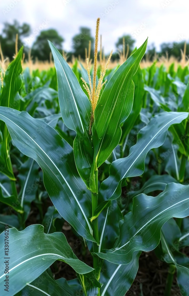 Obraz premium A cornfield isolated on white background, 