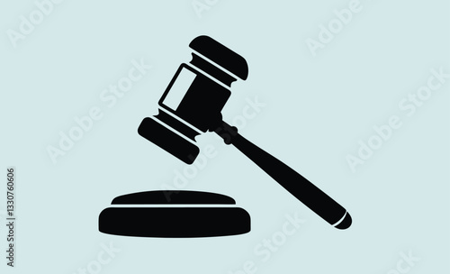 Judge gavel silhouette icon, Judge hammer silhouette vector, Judge gavel icon vector illustration  