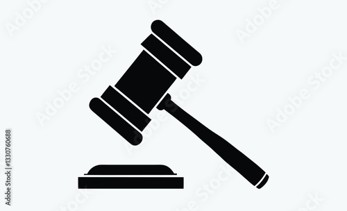 Judge gavel silhouette icon, Judge hammer silhouette vector, Judge gavel icon vector illustration  
