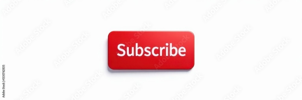Vibrant red subscribe icon, pure white backdrop , UI, icon Vibrant red subscribe icon, pure white backdrop , UI, icon
