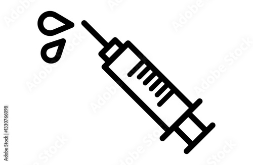 注射器のアイコンベクターイラスト シンプル モノクロ 白黒