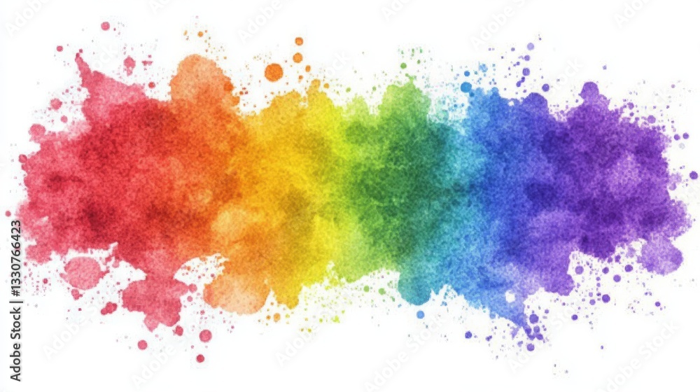 Fototapeta premium Abstract Watercolor Rainbow Splatter Art