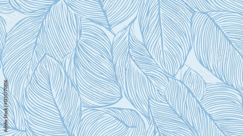 Delicate Light Blue Leaf Pattern Design