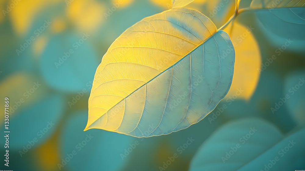 A Single Leaf Illuminated By Golden Sunlight A Single Leaf Illuminated By Golden Sunlight