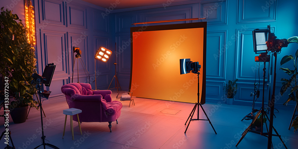 Fototapeta premium Modern Studio with 3D Printed Customizable Furniture and Futuristic Design