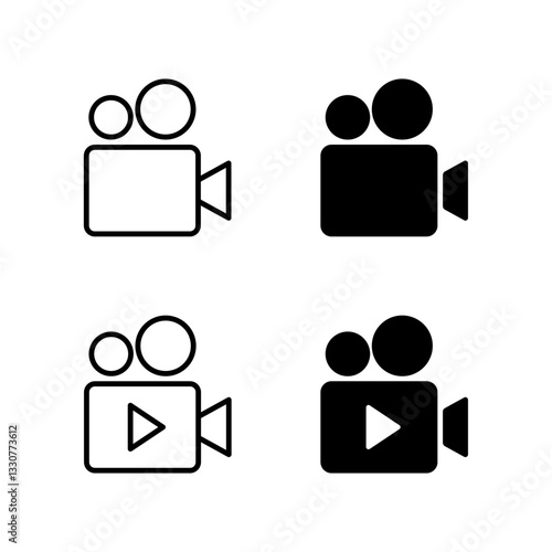 Video icon set. Camera icon. Vector icon.