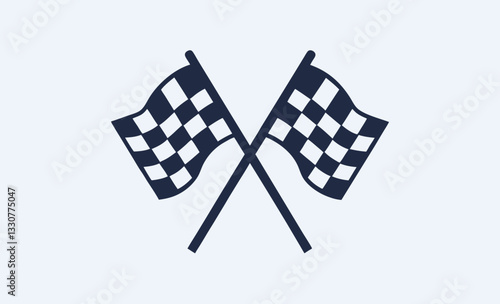 Two crossed checkered flags, two crossed checkered Flag NASCAR Racing flag silhouette, Racing start and finish checkered flag 