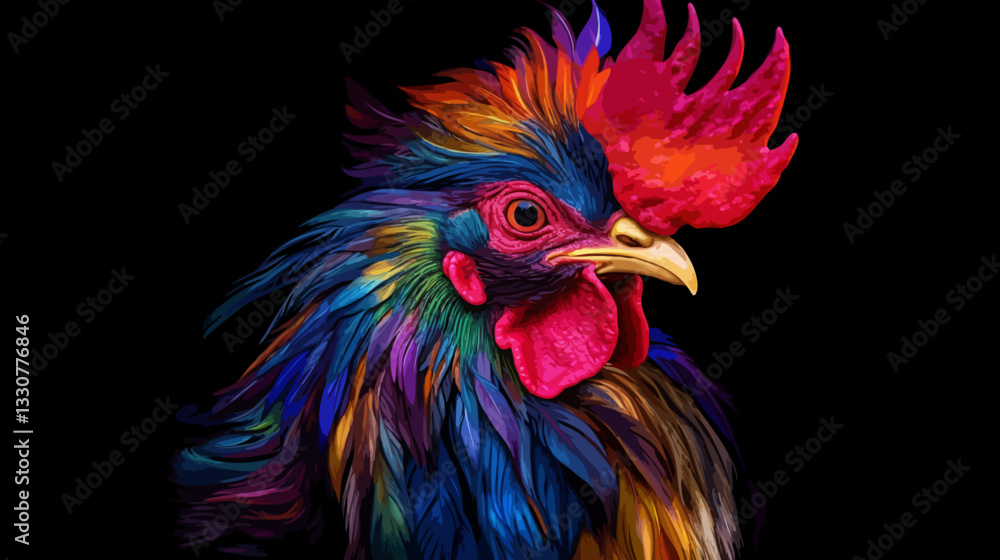 Vivid color rooster Vivid color rooster