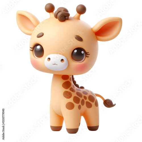 Cute 3d giraffe isolated on white background