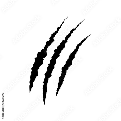 Dinosaur claw scratches icon silhouette vector flat illustration design on white background.