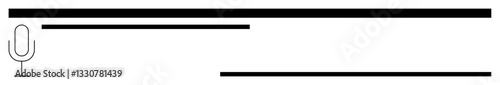 Horizontal lines representing audio input levels paired with a microphone symbol. Ideal for sound editing, podcasting, recording, voice assistant technology, sound wave analysis, audio engineering