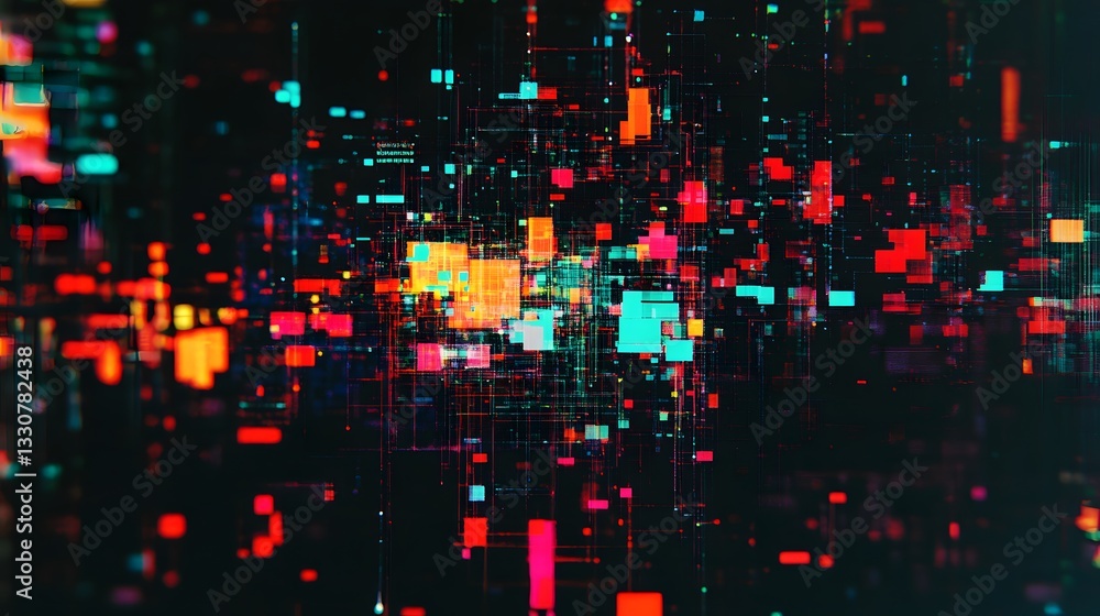 flat digital dot image glitch with black background, Generative AI flat digital dot image glitch with black background, Generative AI