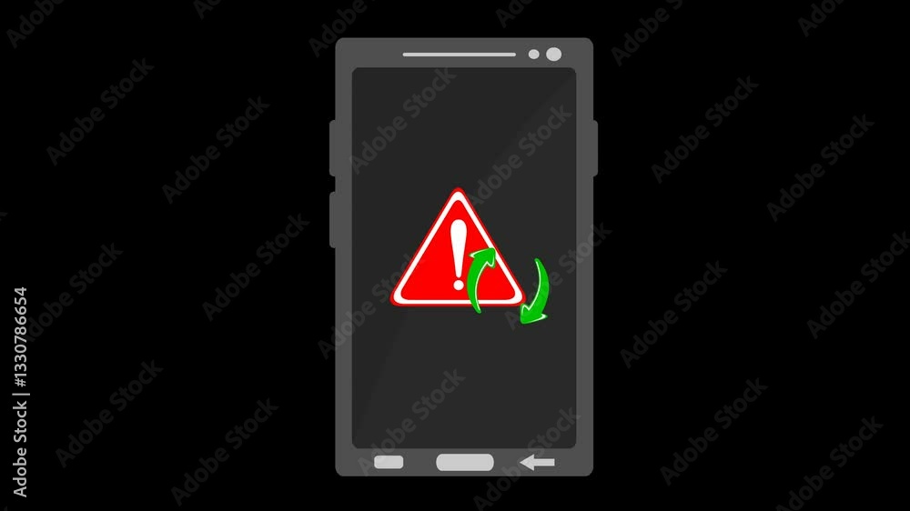 video animation icon pending update mobile phone device, on a transparent background with alpha channel at zero video animation icon pending update mobile phone device, on a transparent background with alpha channel at zero