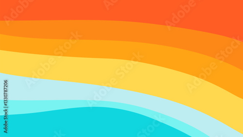 Rainbow background with curved lines. Abstract texture of wavy lines with colorful colors.