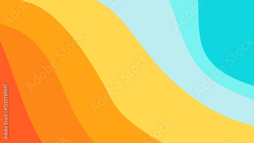 Rainbow background with curved lines. Abstract texture of wavy lines with colorful colors.