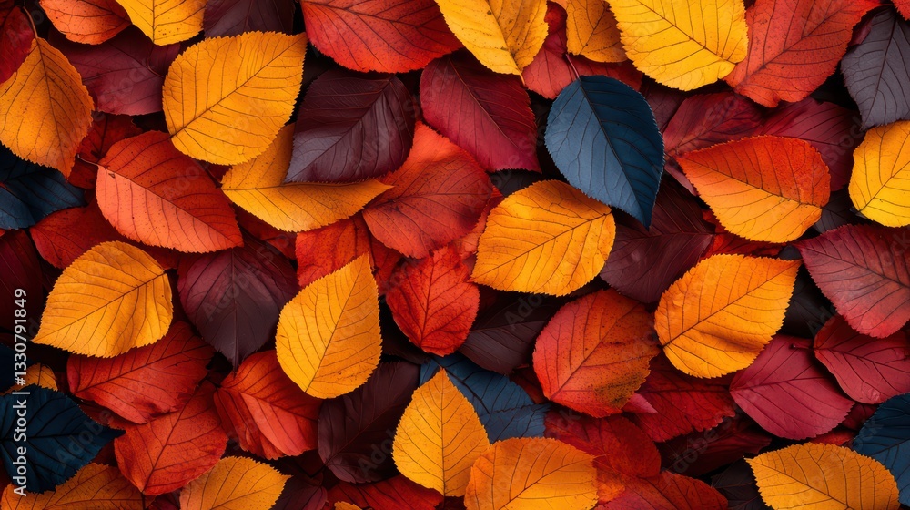 Vibrant autumn leaves in a colorful mosaic Vibrant autumn leaves in a colorful mosaic