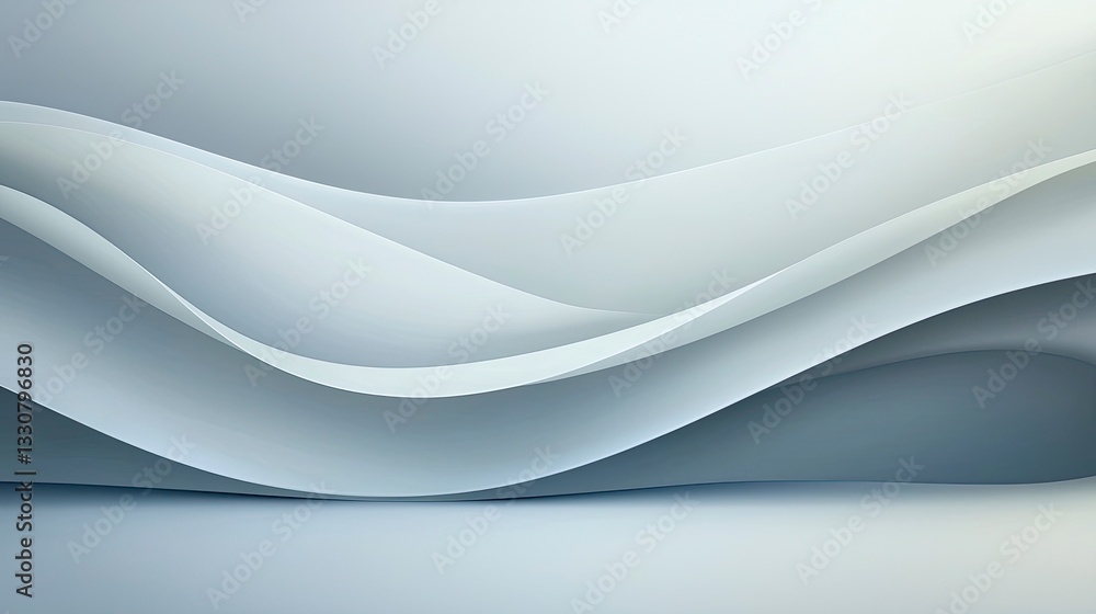 Abstract waves, flowing curves, soft light gray, 3D rendering, smooth texture, elegant design, subtle shadows, modern art. Abstract waves, flowing curves, soft light gray, 3D rendering, smooth texture, elegant design, subtle shadows, modern art.